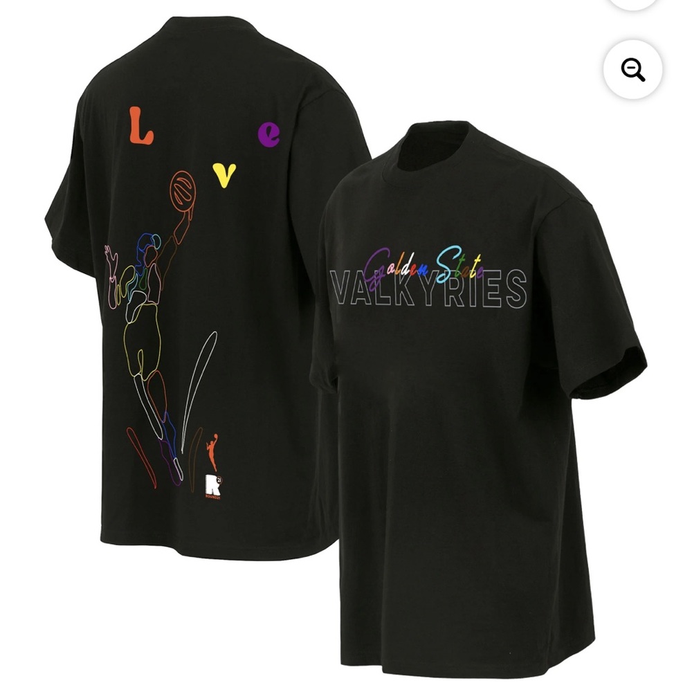 round21 Black Rainbow Graphic Golden State Valkyries Short Sleeve‎ Tee. Size XL.